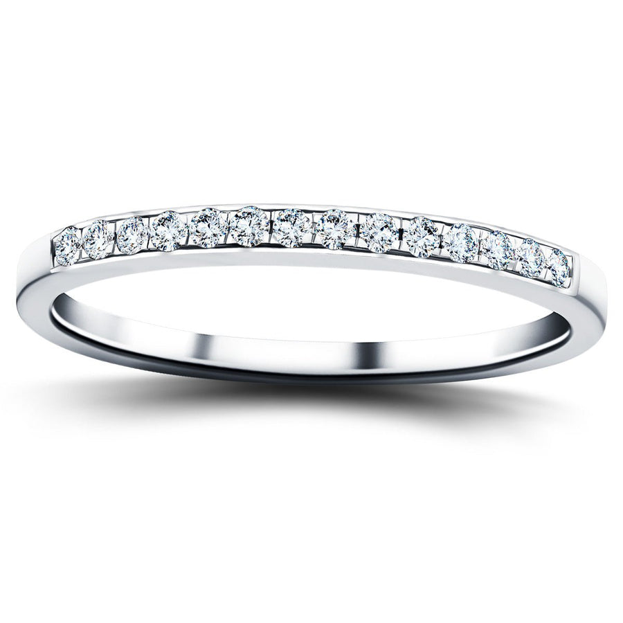 Lab Diamond 14 Stone Half Eternity Ring 0.15ct G/VS in Platinum - After Diamonds