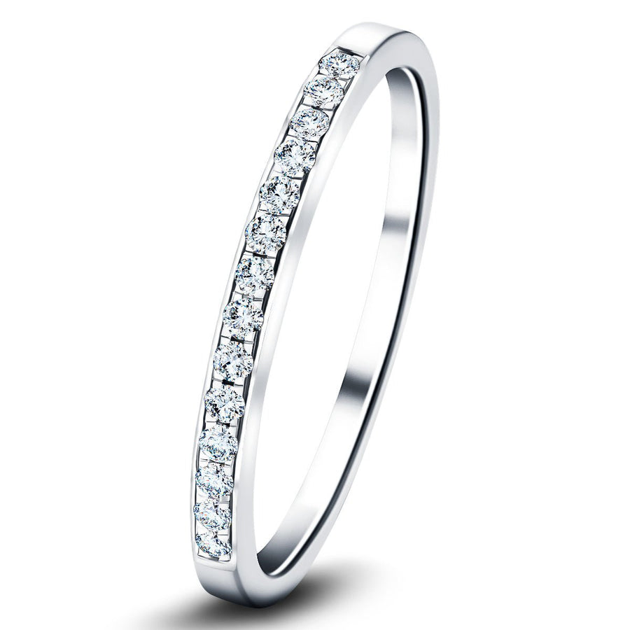 Lab Diamond 14 Stone Half Eternity Ring 0.15ct G/VS in Platinum - After Diamonds