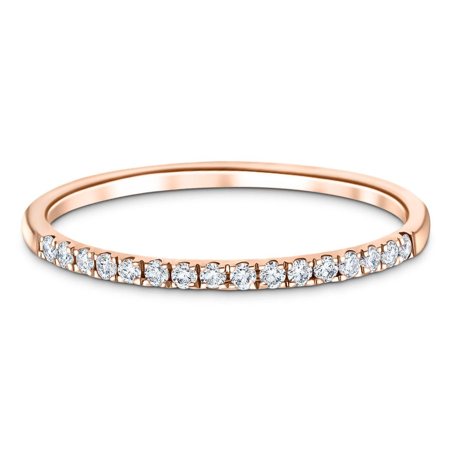 Lab Diamond 16 Stone Half Eternity Ring 0.15ct G/VS in 18k Rose Gold - After Diamonds