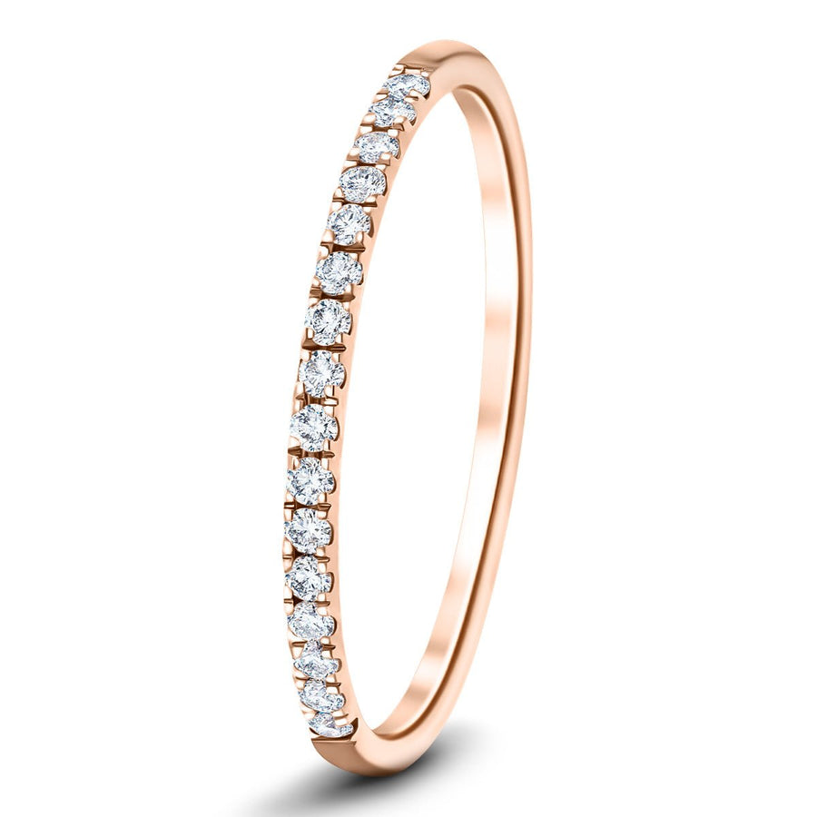 Lab Diamond 16 Stone Half Eternity Ring 0.15ct G/VS in 18k Rose Gold - After Diamonds