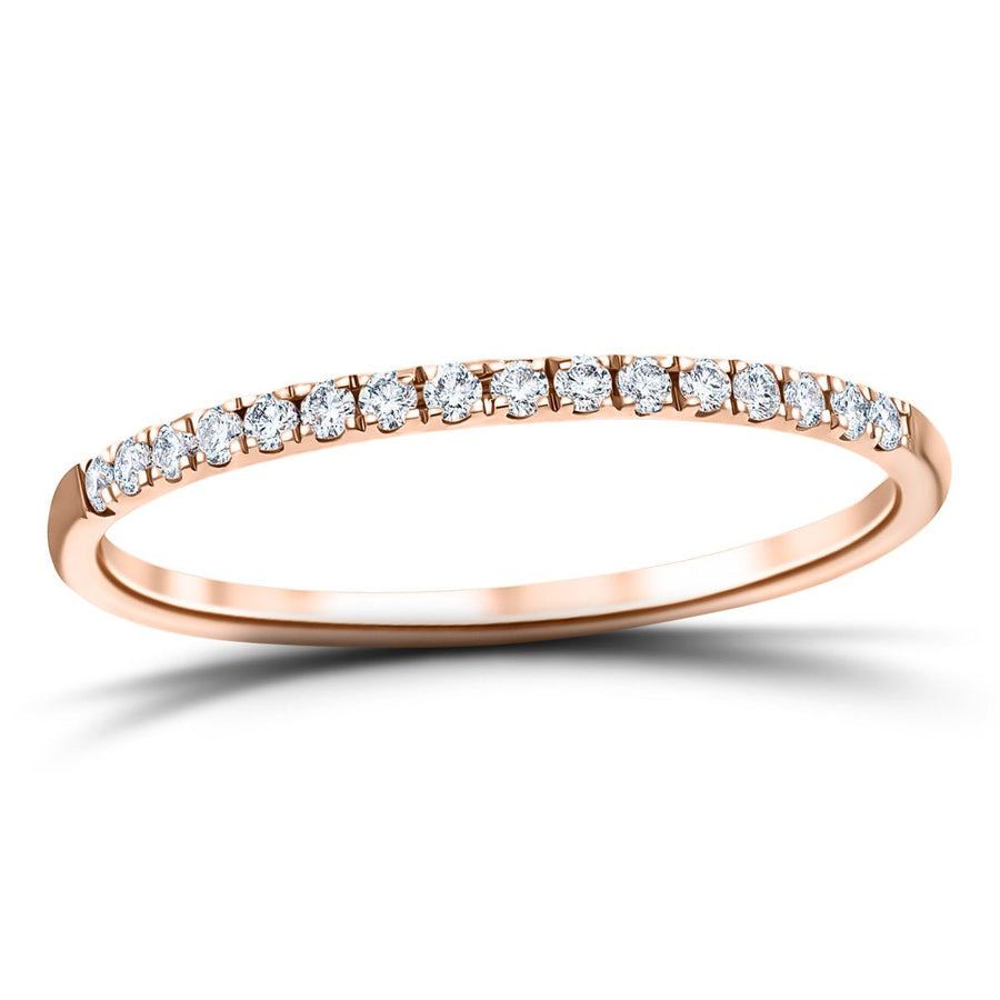 Lab Diamond 16 Stone Half Eternity Ring 0.15ct G/VS in 18k Rose Gold - After Diamonds
