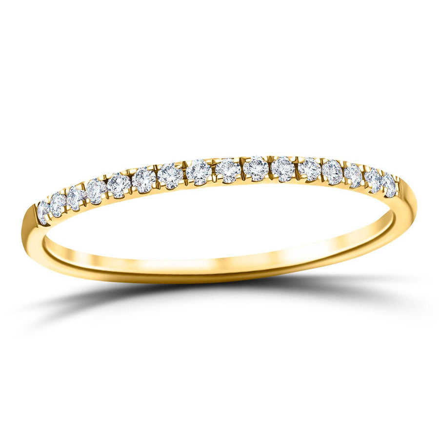 Lab Diamond 16 Stone Half Eternity Ring 0.15ct G/VS in 9k Yellow Gold - After Diamonds