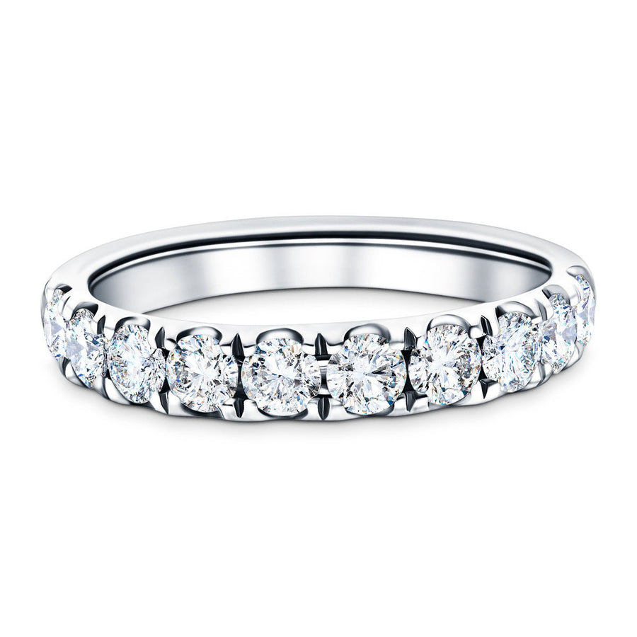 Lab Diamond 9 Stone Half Eternity Ring 1.35ct G/VS in Platinum - After Diamonds