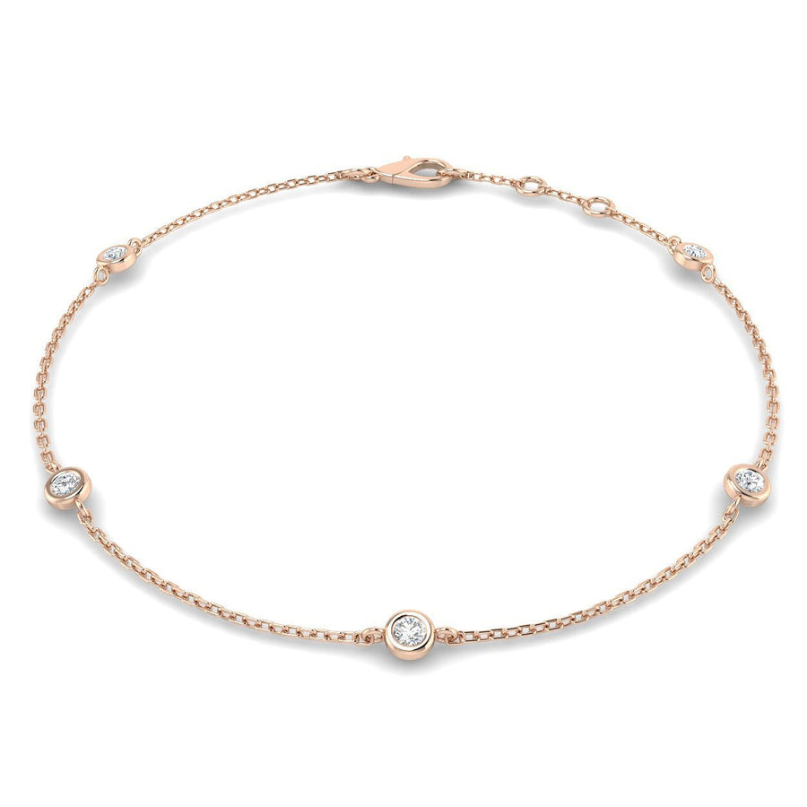 Lab Diamond Chain Bracelet 0.20ct G/VS in 18k Rose Gold - After Diamonds