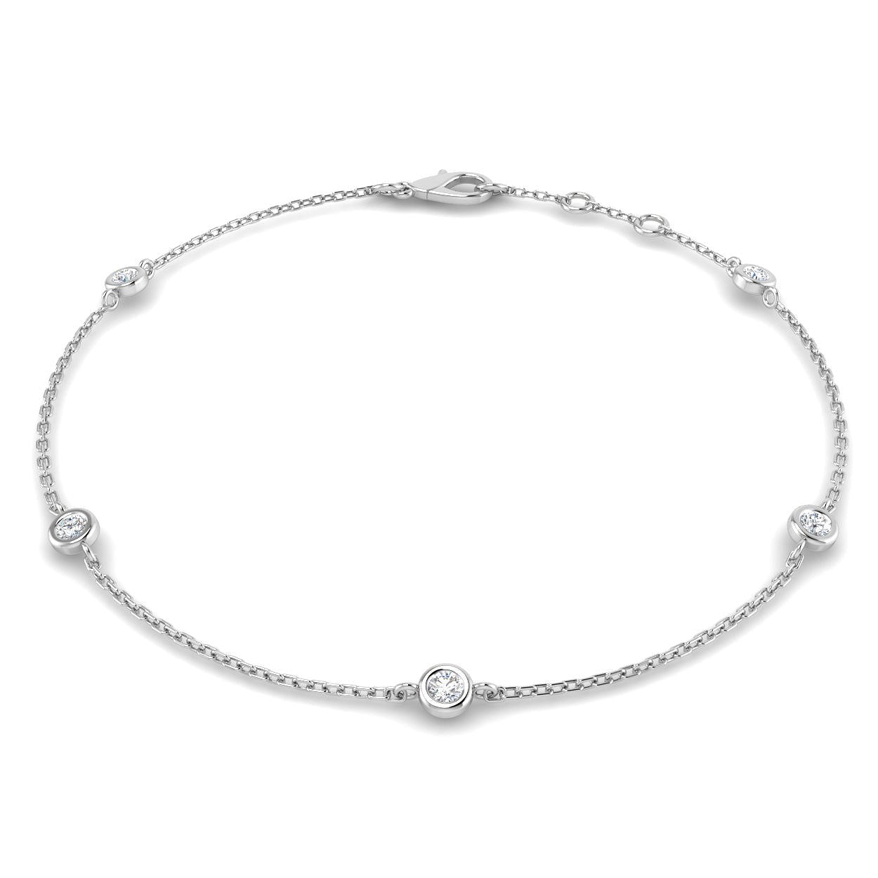 Lab Diamond Chain Bracelet 0.20ct D/VVS in 9k White Gold – After Diamonds