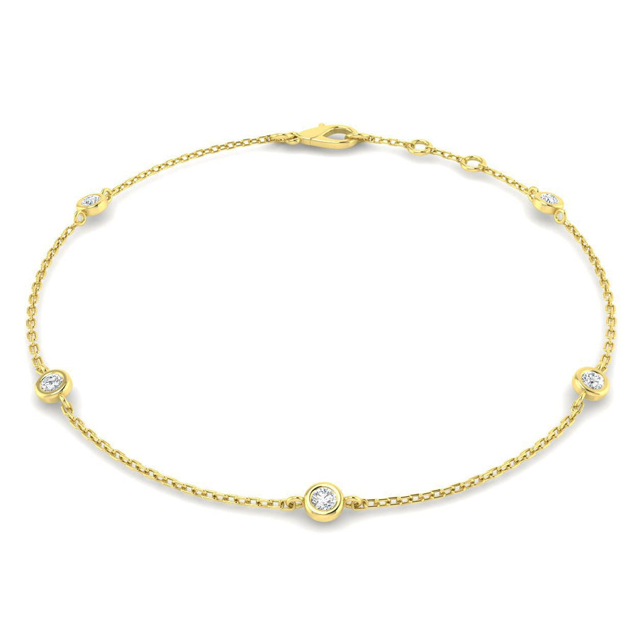 Lab Diamond Chain Bracelet 0.20ct G/VS in 9k Yellow Gold - After Diamonds
