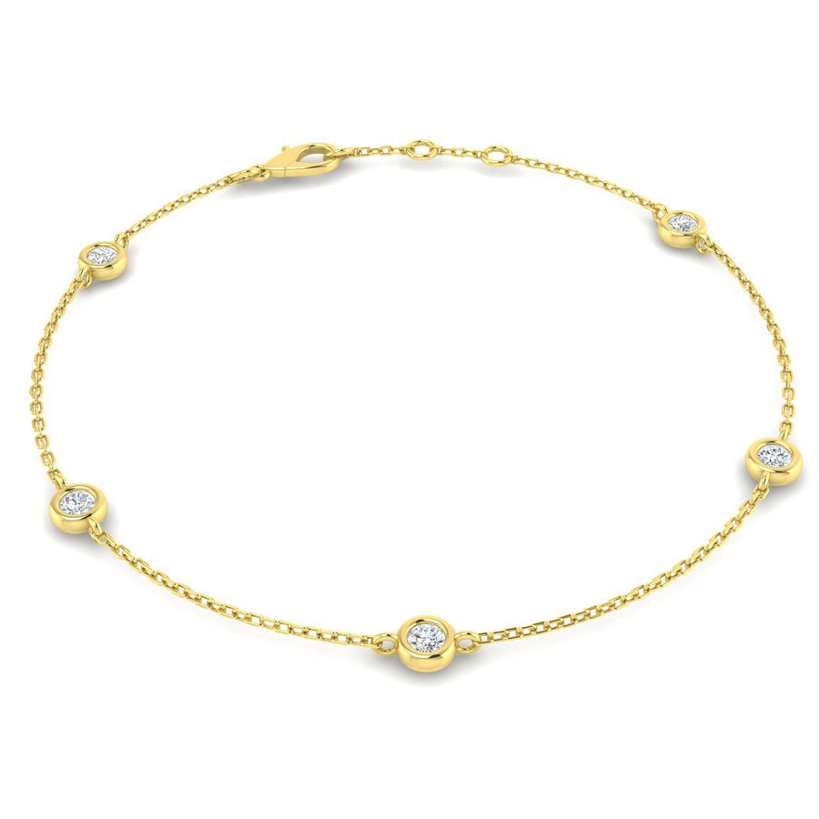 Lab Diamond Chain Bracelet 0.40ct G/VS in 18k Yellow Gold - After Diamonds