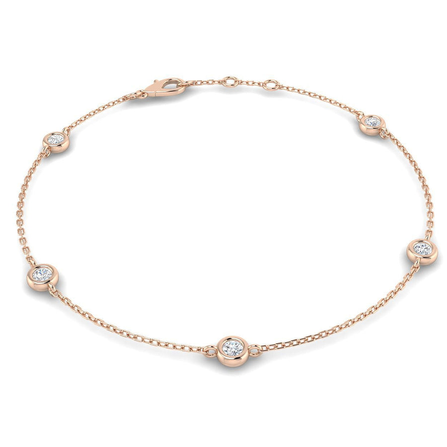 Lab Diamond Chain Bracelet 0.40ct G/VS in 9k Rose Gold - After Diamonds