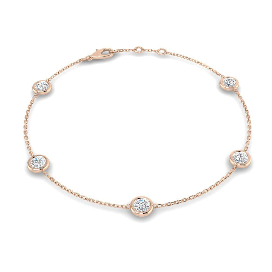 Lab Diamond Chain Bracelet 1.00ct G/VS in 9k Rose Gold - After Diamonds