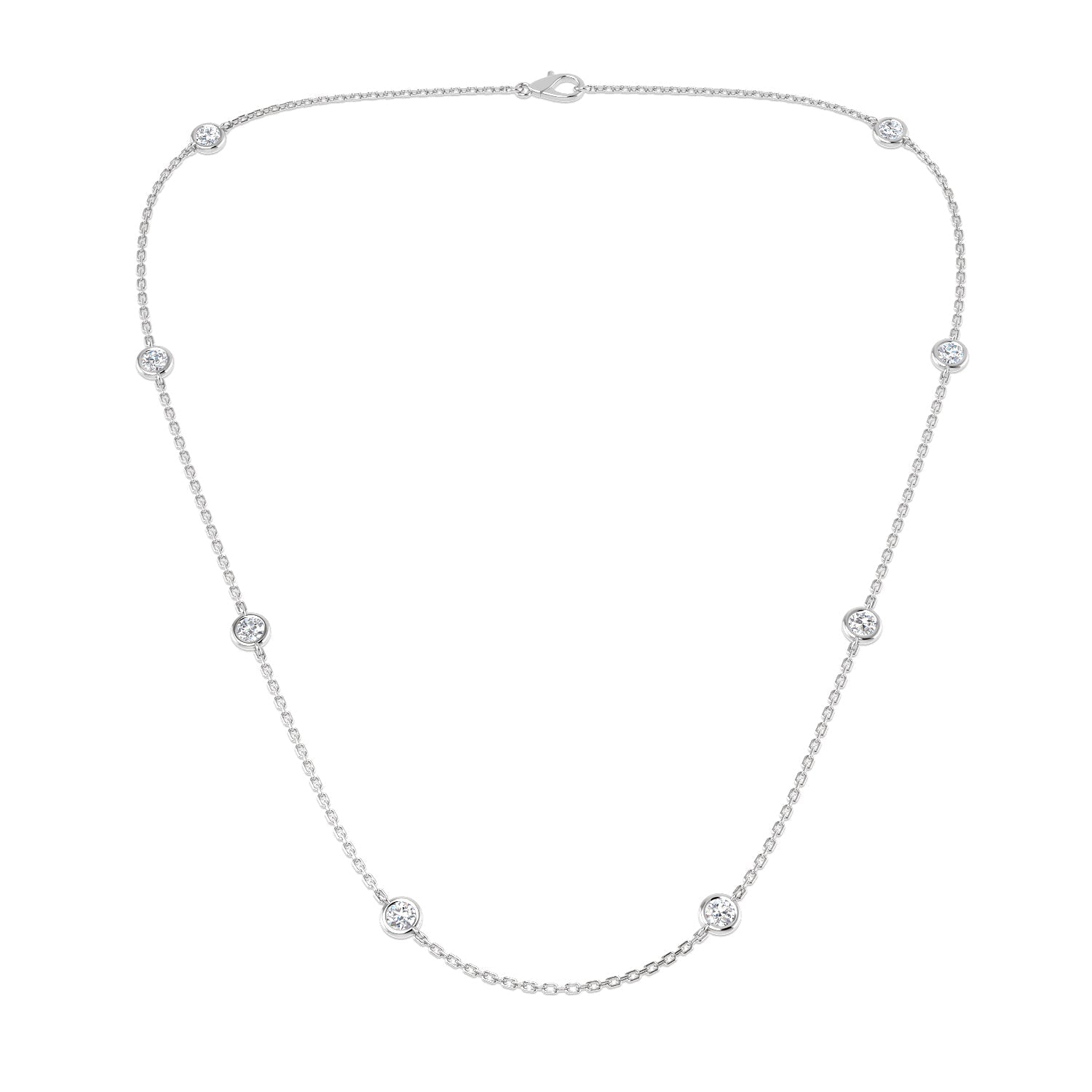 Lab Diamond Chain Necklace 0.40ct in 9k White Gold 18