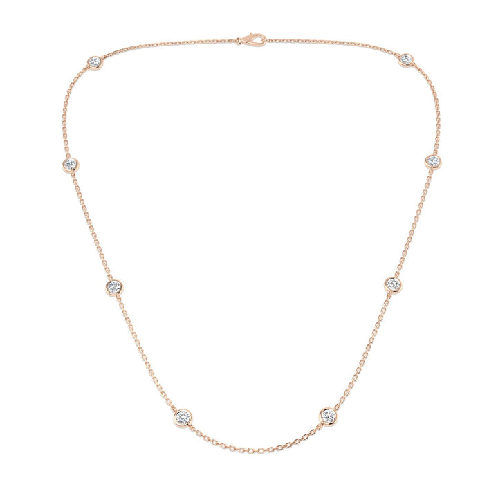 Lab Diamond Chain Necklace 3.00ct in 18k Rose Gold 24