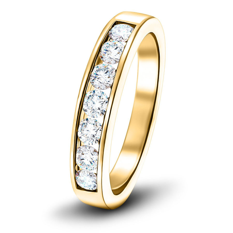 Lab Diamond Channel Half Eternity 0.50ct G/VS in 18k Yellow Gold - After Diamonds