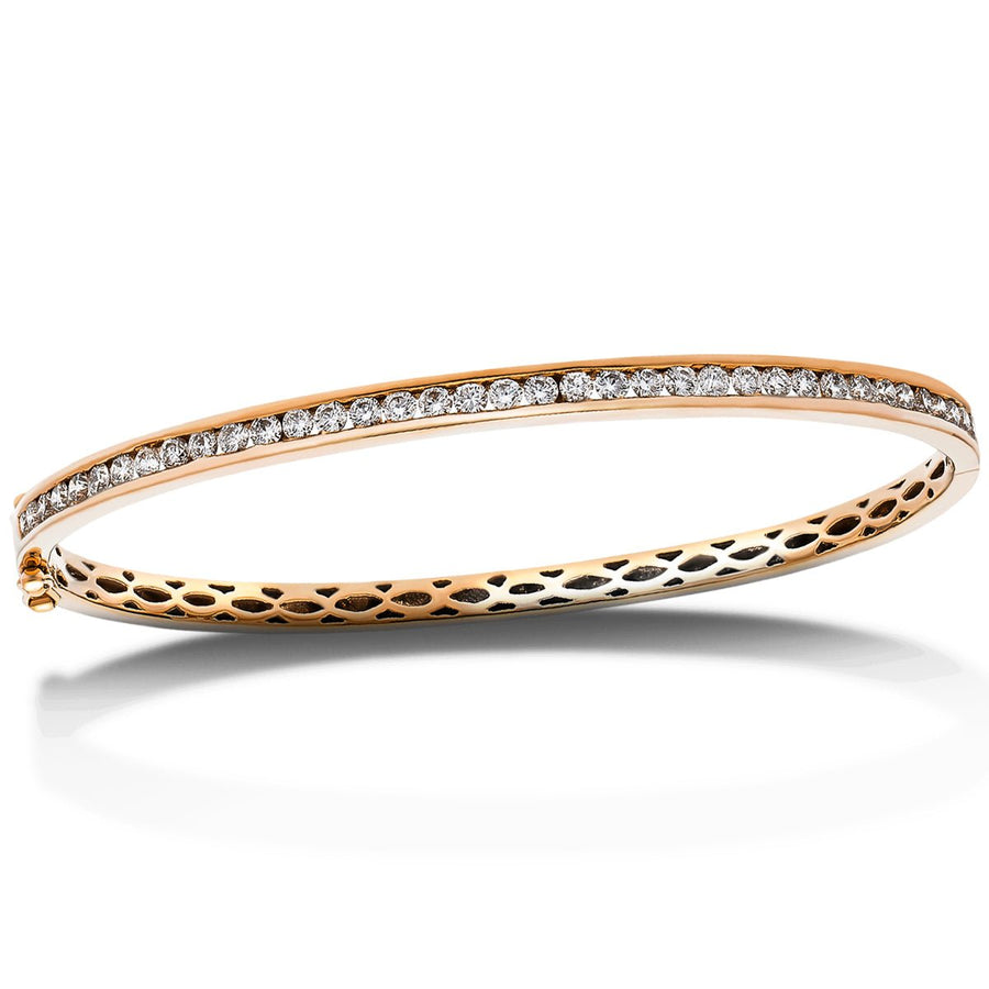 Lab Diamond Channel Set Bangle 1.50ct in G/VS 9k Rose Gold - After Diamonds