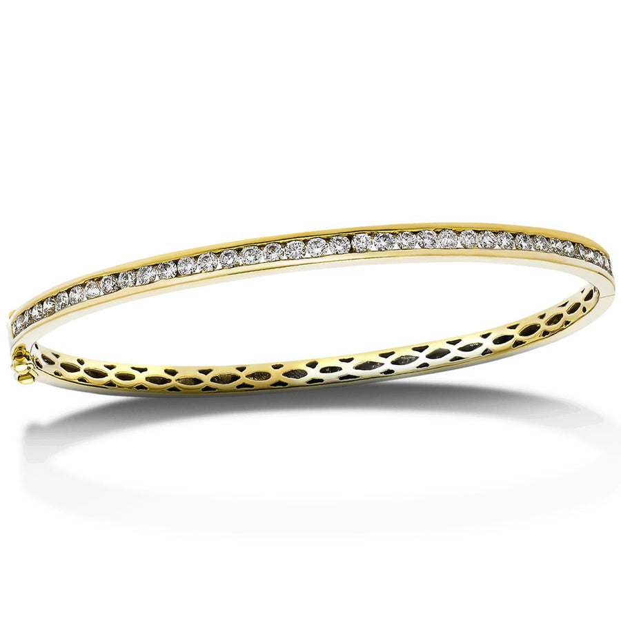 Lab Diamond Channel Set Bangle 3.00ct in G/VS 9k Yellow Gold - After Diamonds