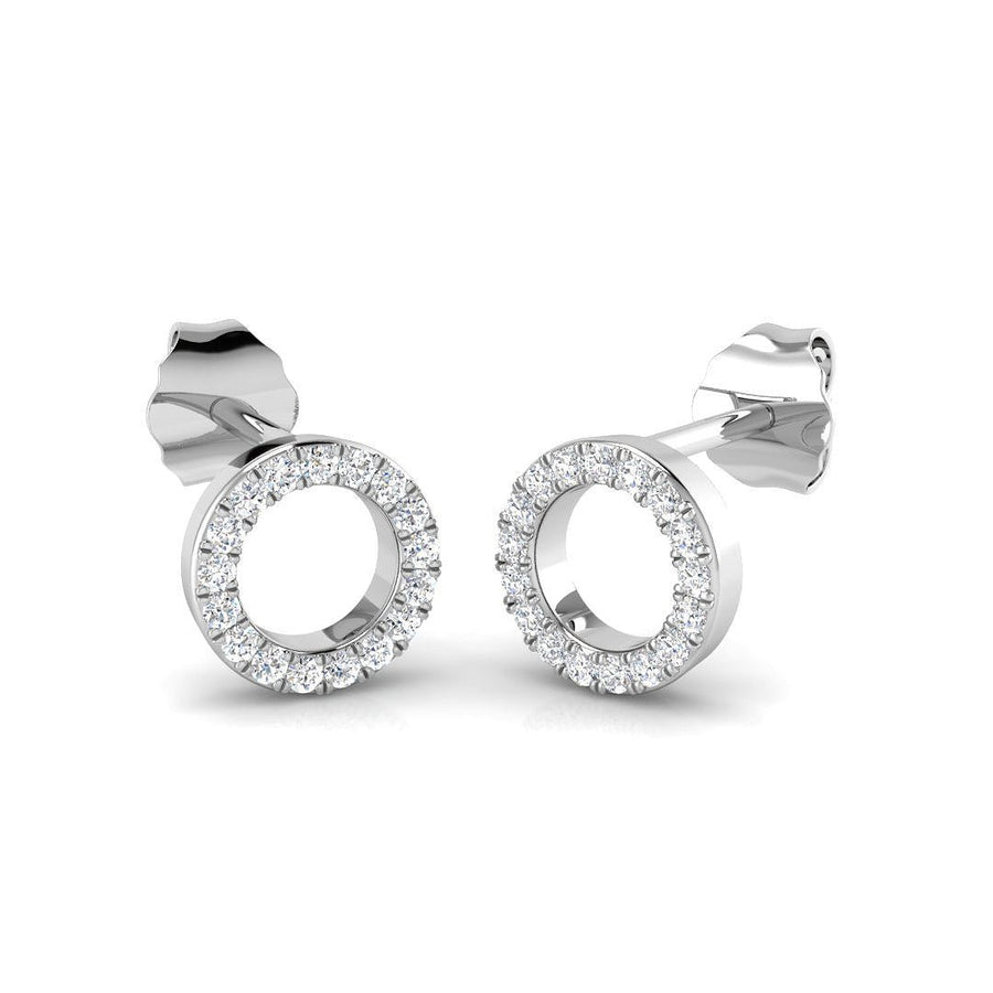 Lab Diamond Circle Earrings 0.15ct G/VS in 925 Silver - After Diamonds