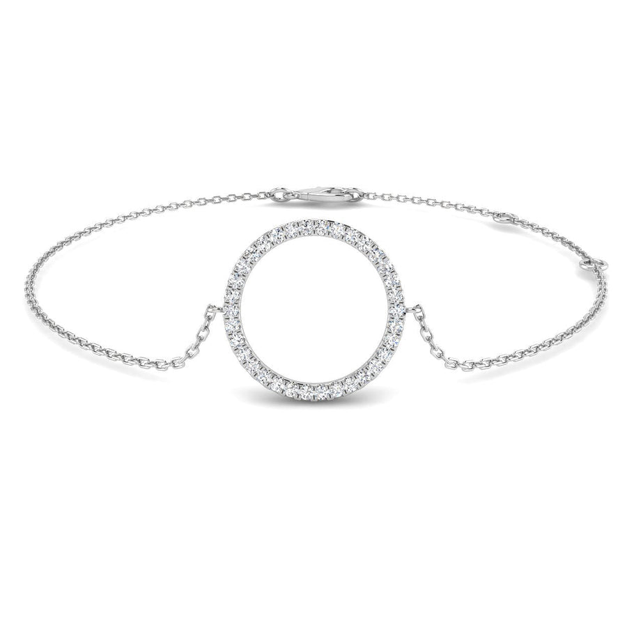Lab Diamond Circle of Life Bracelet 0.15ct G/VS in 9k White Gold - After Diamonds