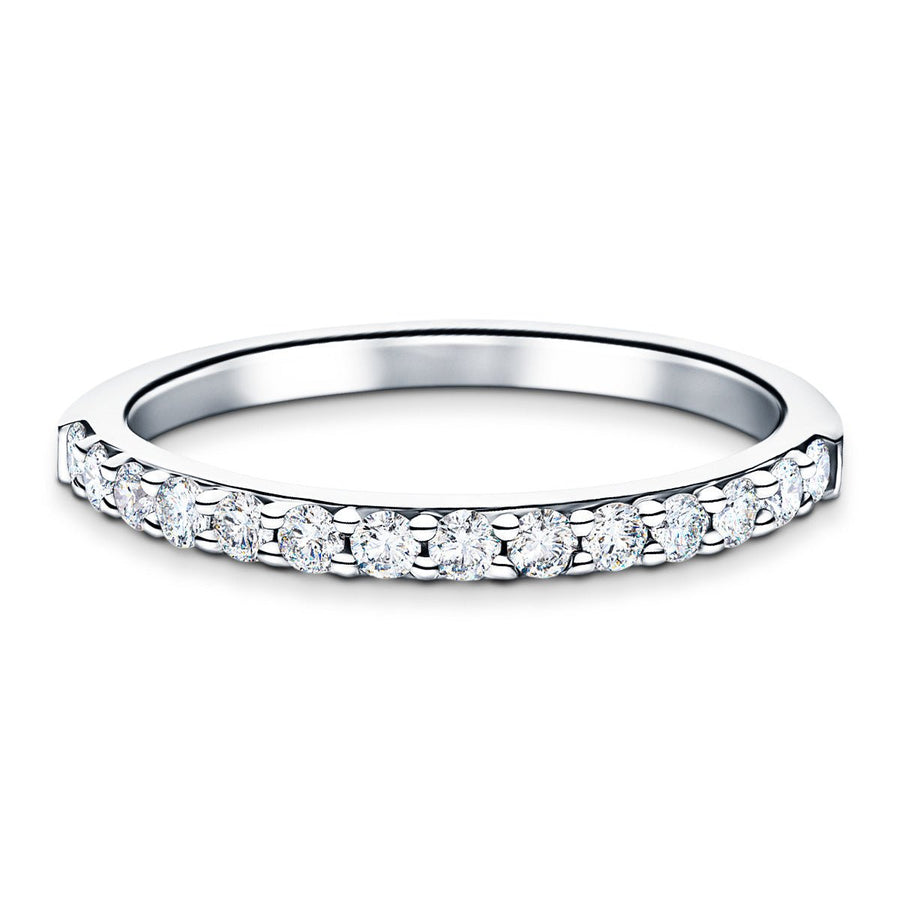 Lab Diamond Claw Set 14 Stone Half Eternity 0.35ct G/VS in 9k White Gold - After Diamonds