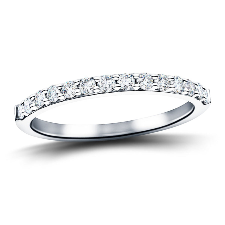 Lab Diamond Claw Set 14 Stone Half Eternity 0.35ct G/VS in 9k White Gold - After Diamonds