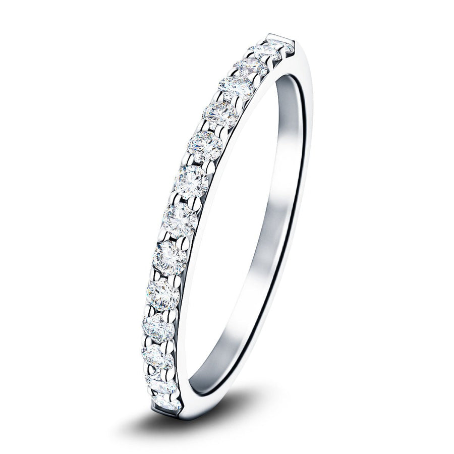Lab Diamond Claw Set 14 Stone Half Eternity 0.35ct G/VS in 9k White Gold - After Diamonds