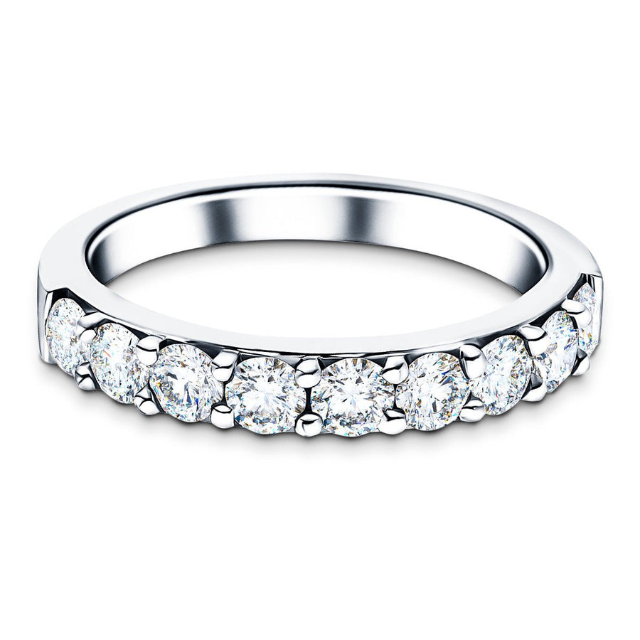 Lab Diamond Claw Set 9 Stone Half Eternity 1.00ct G/VS in Platinum - After Diamonds