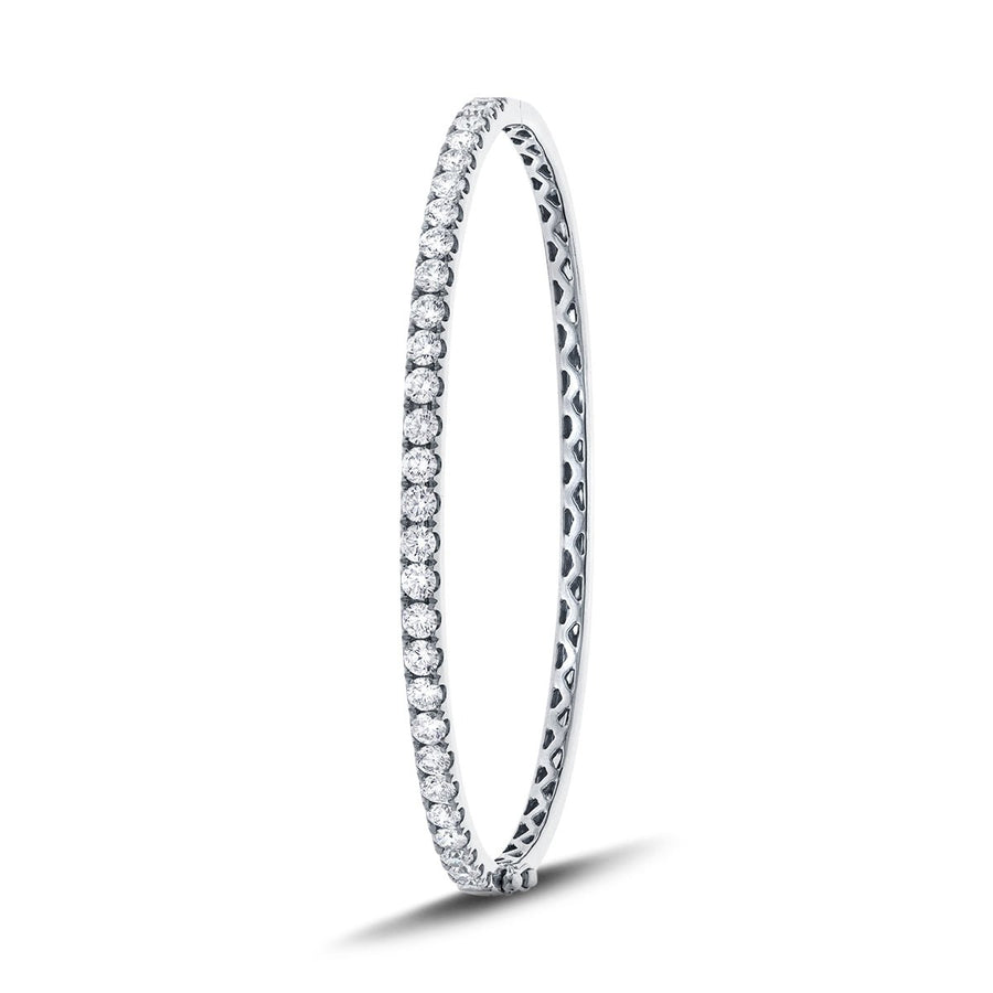 Lab Diamond Claw Set Bangle 1.00ct G/VS in 925 Silver - After Diamonds