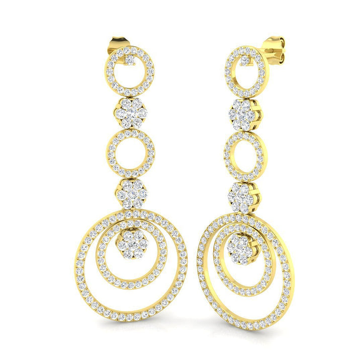 Lab Diamond Fancy Drop Earrings 3ct D/VVS in 9k Yellow Gold
