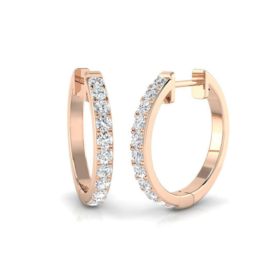 Lab Diamond Hoop Earrings 0.50ct in 9k Rose Gold - After Diamonds