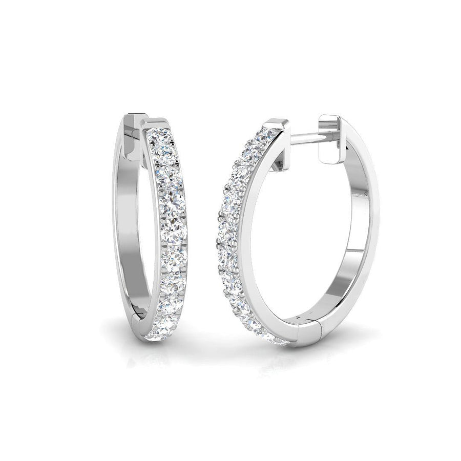 Lab Diamond Hoop Earrings 0.50ct in 9k White Gold - After Diamonds