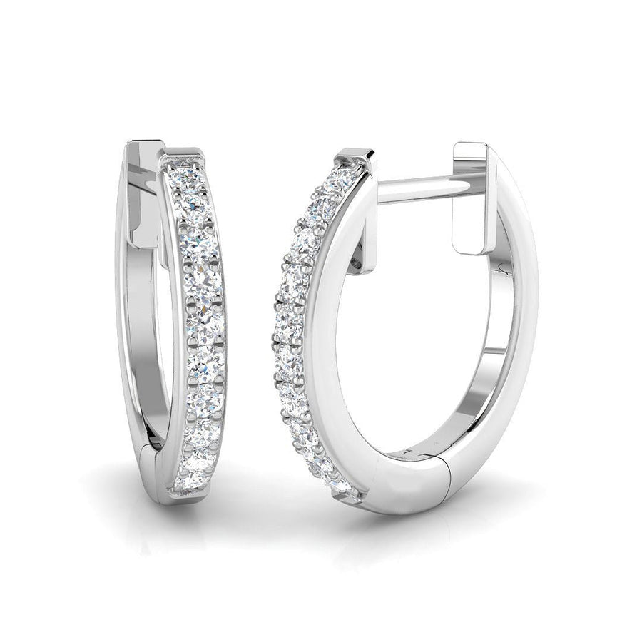 Lab Diamond Huggie Hoop Earrings 0.10ct in 925 Silver - After Diamonds