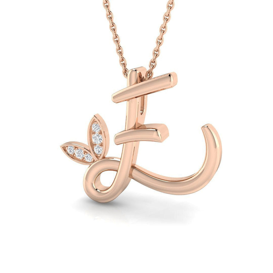 Letter e necklace rose gold deals