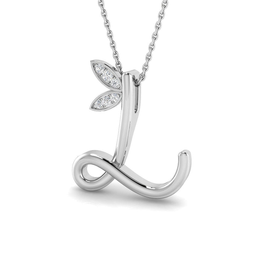 Silver L Necklace Sideways Letter L Initial Necklace Alexandra