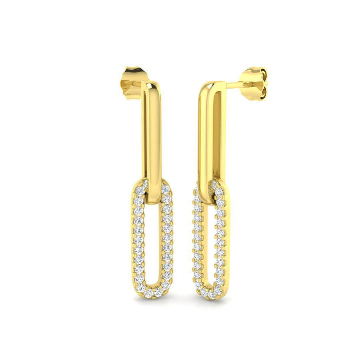 Lab Diamond Paperclip Earrings 0.55ct D/VVS in 9k Yellow Gold