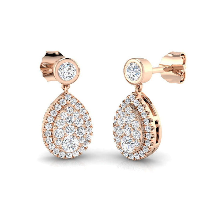 Lab Diamond Pear Drop Set Earrings 0.60ct G/VS in 9k Rose Gold - After Diamonds