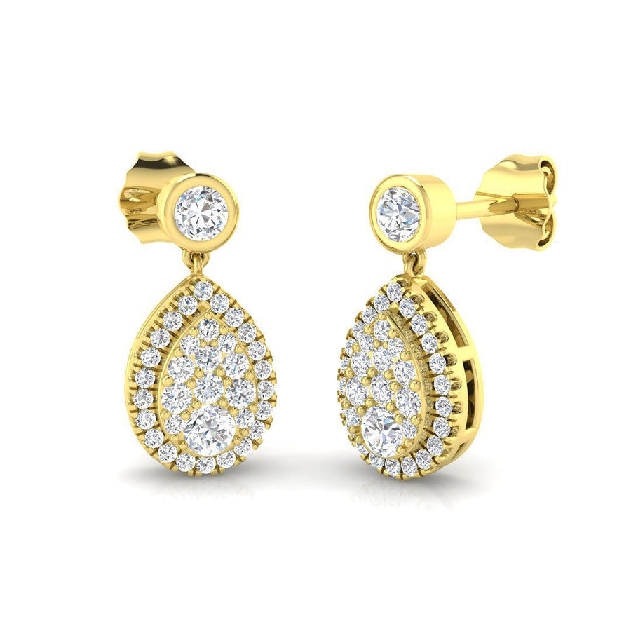 Lab Diamond Pear Drop Set Earrings 0.60ct G/VS in 9k Yellow Gold - After Diamonds