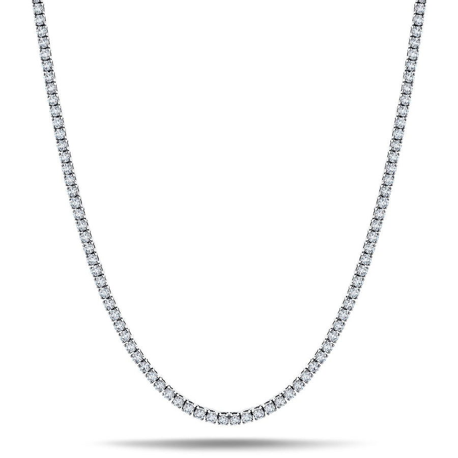 Lab Diamond Tennis Necklace 5ct G/VS Quality Set in Silver - After Diamonds