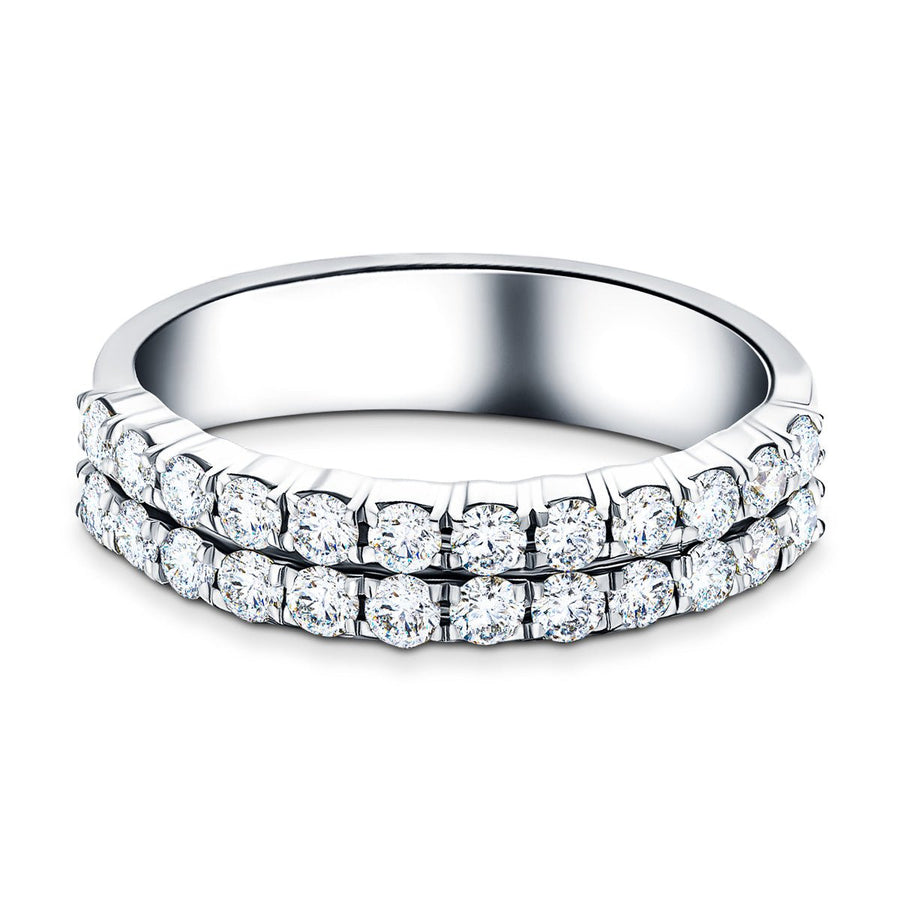 Lab Diamond Two Row Half Eternity Ring 1.55ct G/VS in Platinum - After Diamonds