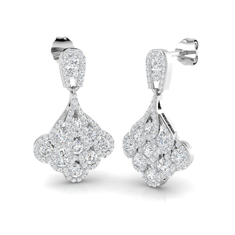 Lab Diamond Vintage Drop Earrings 2ct G/VS in 9k White Gold - After Diamonds