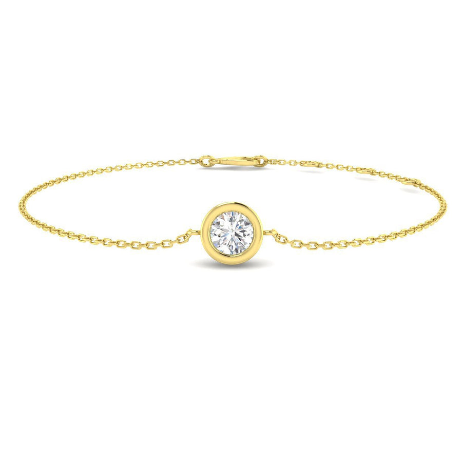 Lab Solitaire Diamond Bracelet 1.00ct D/VVS Quality in 18k Yellow Gold - After Diamonds