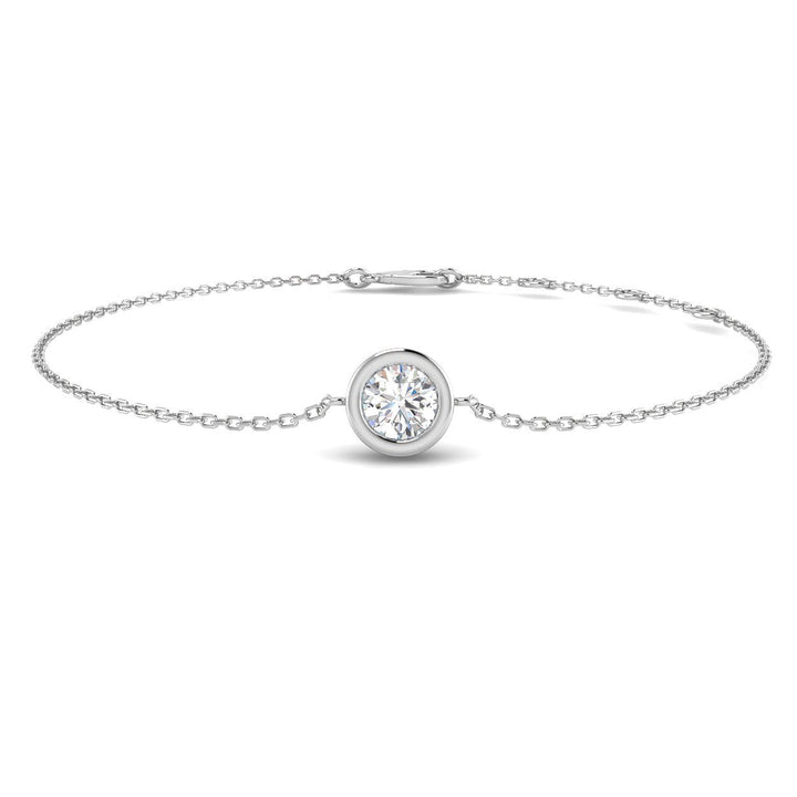Lab Solitaire Diamond Bracelet 1.00ct G/VS Quality in 9k White Gold