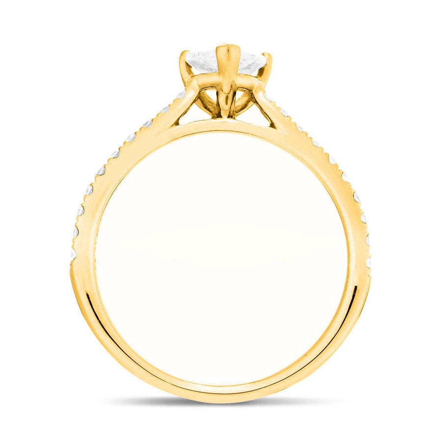 Lucy Lab Diamond Pear Engagement Ring 0.75ct D/VVS 18k Yellow Gold - After Diamonds