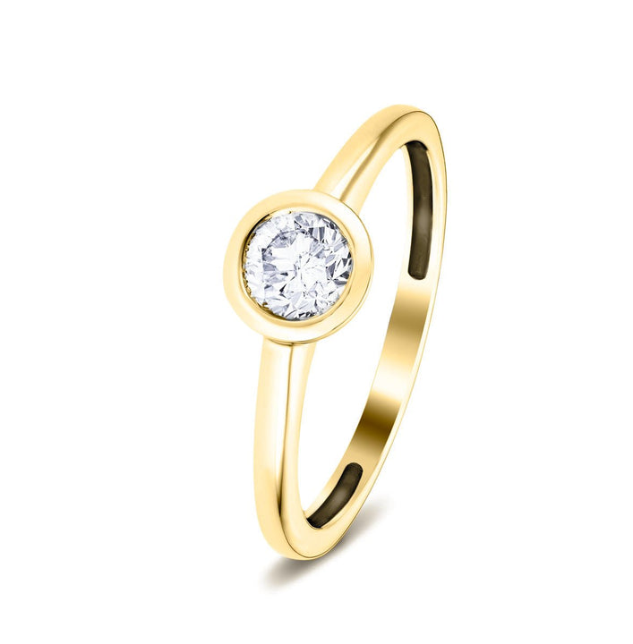 Maya Lab Diamond Bezel Solitaire Engagement Ring 0.70ct D/VVS 18k Yellow Gold