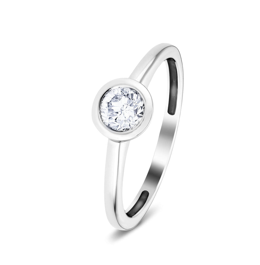 Maya Lab Diamond Bezel Solitaire Engagement Ring 0.70ct G/VS Platinum - After Diamonds