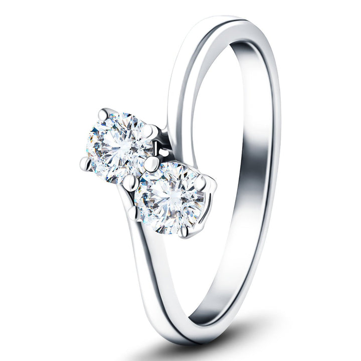 Milly Two Stone Lab Diamond Engagement Ring 1.00ct G/VS in 18k White Gold