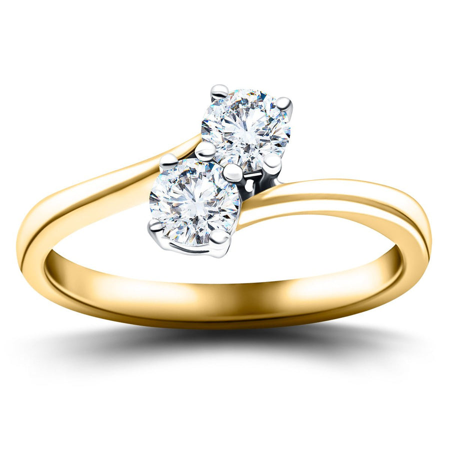 Milly Two Stone Lab Diamond Engagement Ring 1.00ct G/VS in 9k Yellow Gold - After Diamonds