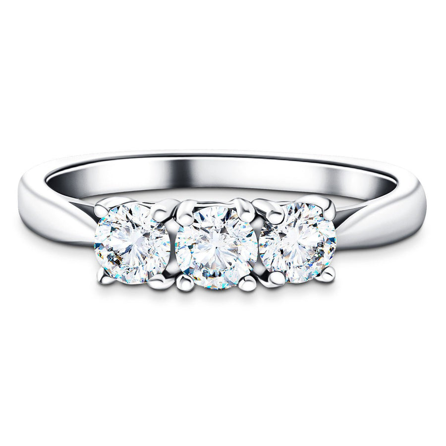 Molly Three Stone Lab Diamond Engagement Ring 3.00ct G/VS in Platinum - After Diamonds