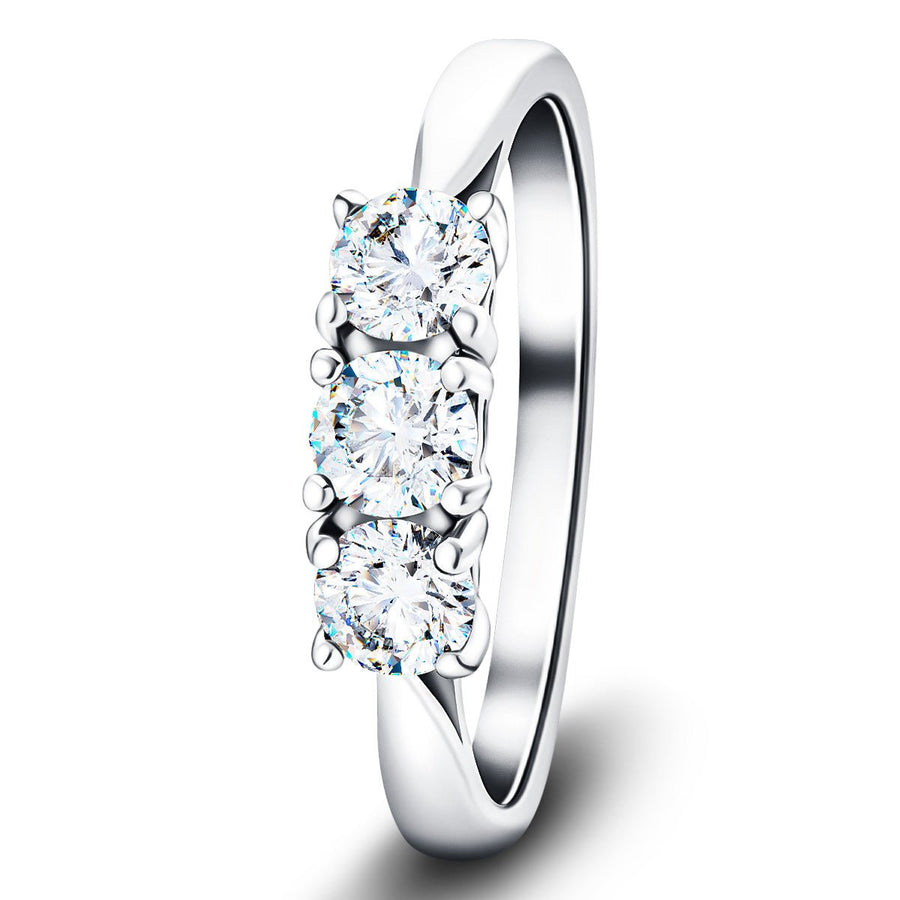 Molly Three Stone Lab Diamond Engagement Ring 3.00ct G/VS in Platinum - After Diamonds