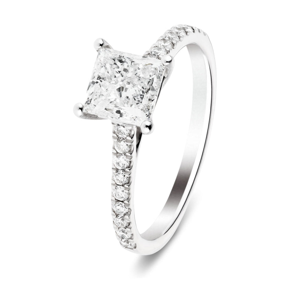 Sarah Lab Diamond Princess Engagement Ring 1.25ct G/VS Platinum - After Diamonds