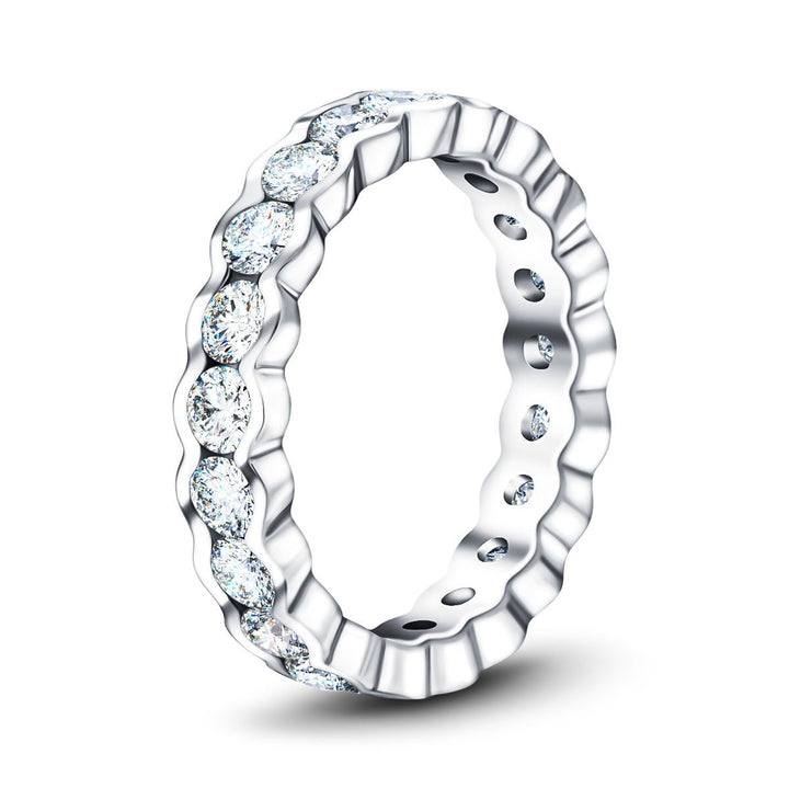 Semi Bezel 1.00ct Lab Diamond Full Eternity Ring D/VVS in 18k White Gold