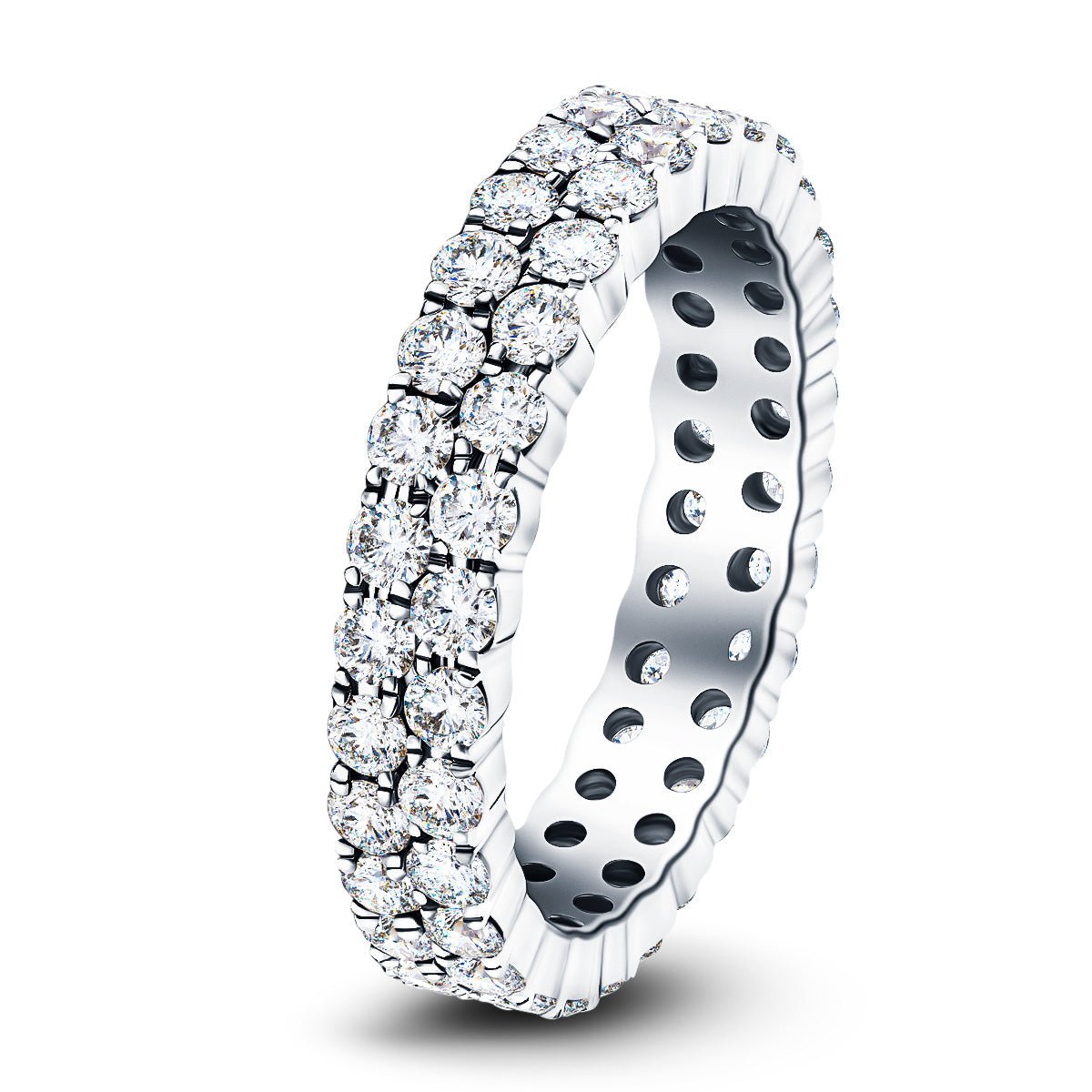 Two Row Lab Diamond Full Eternity Ring 2.00ct D/VVS in Platinum – After ...